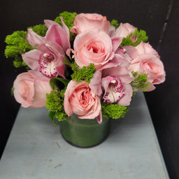 Pink roses and orchids